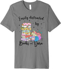 Funny Yarn Quote Easily Distracted by Books and Yarn Reader Premium