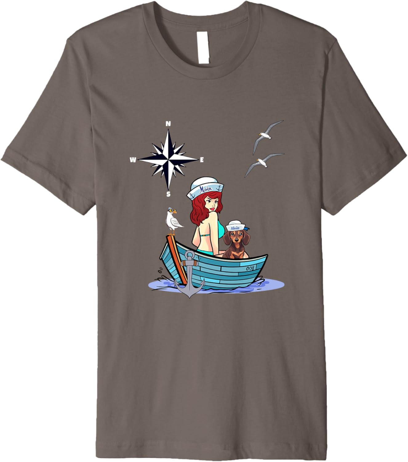 Sailors Girls Compass Boat Dog Rowing Boat
