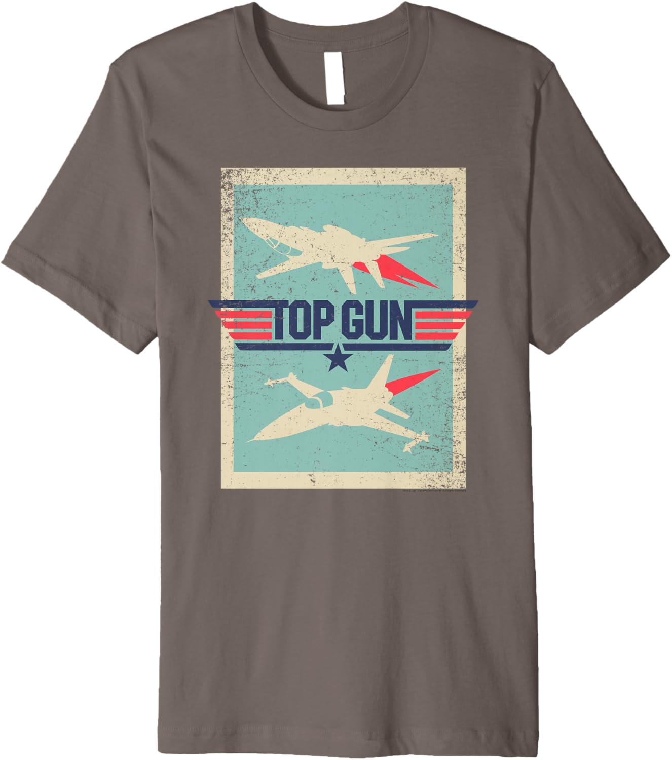 Top Gun Inverted Cutout With Distressing Action Movie Premium