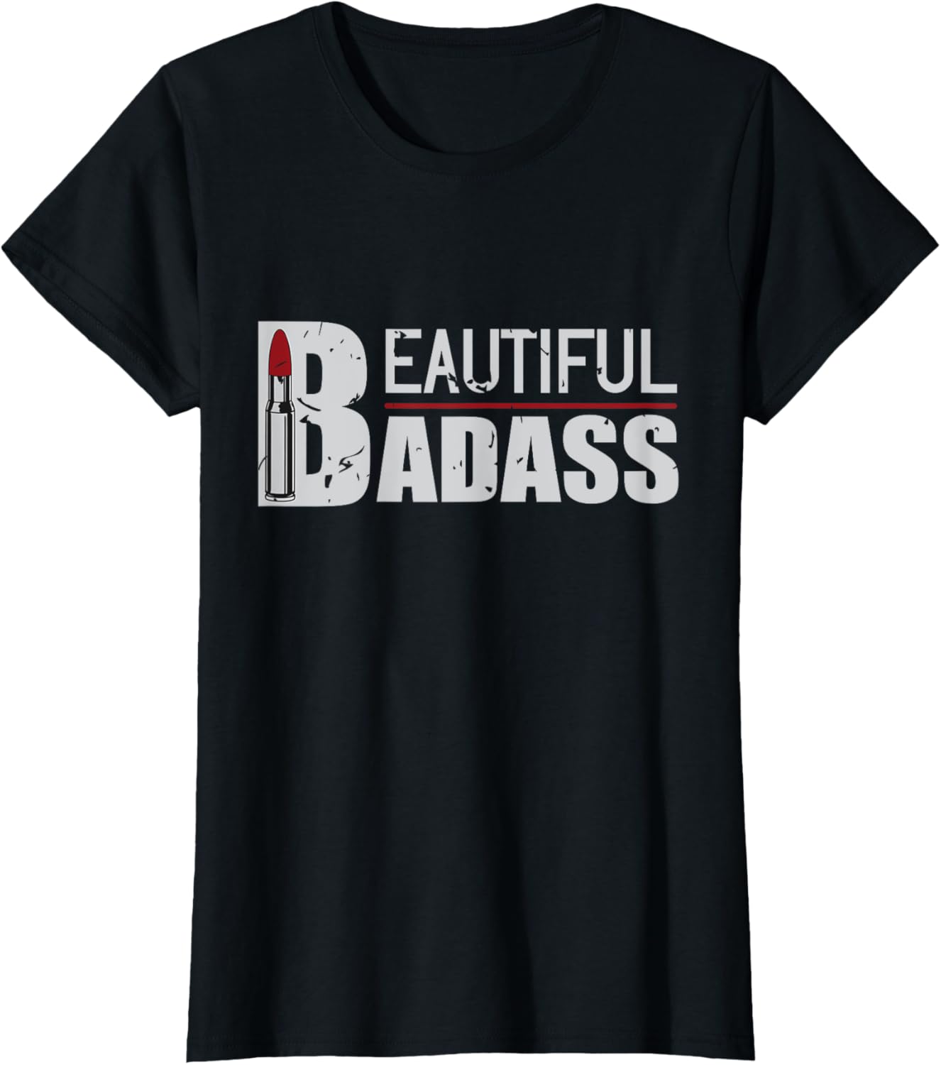 Womens Beautiful Badass Military 2Nd Amendment Gun Lover T Shirt