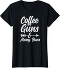 Coffee Guns Messy Buns Funny Womens Usa Flag Pro Gun