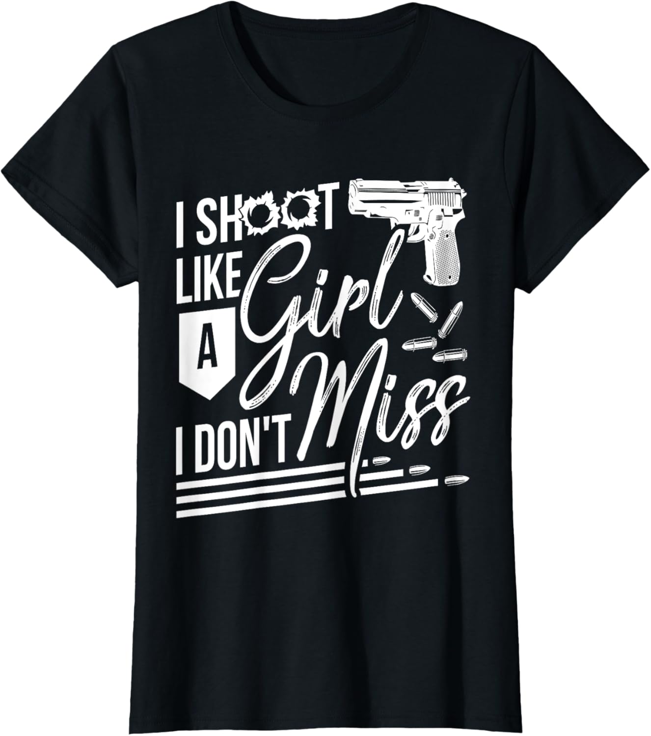 Pro Gun Shirts Women Shoot Like A Girl Female Gun Owner