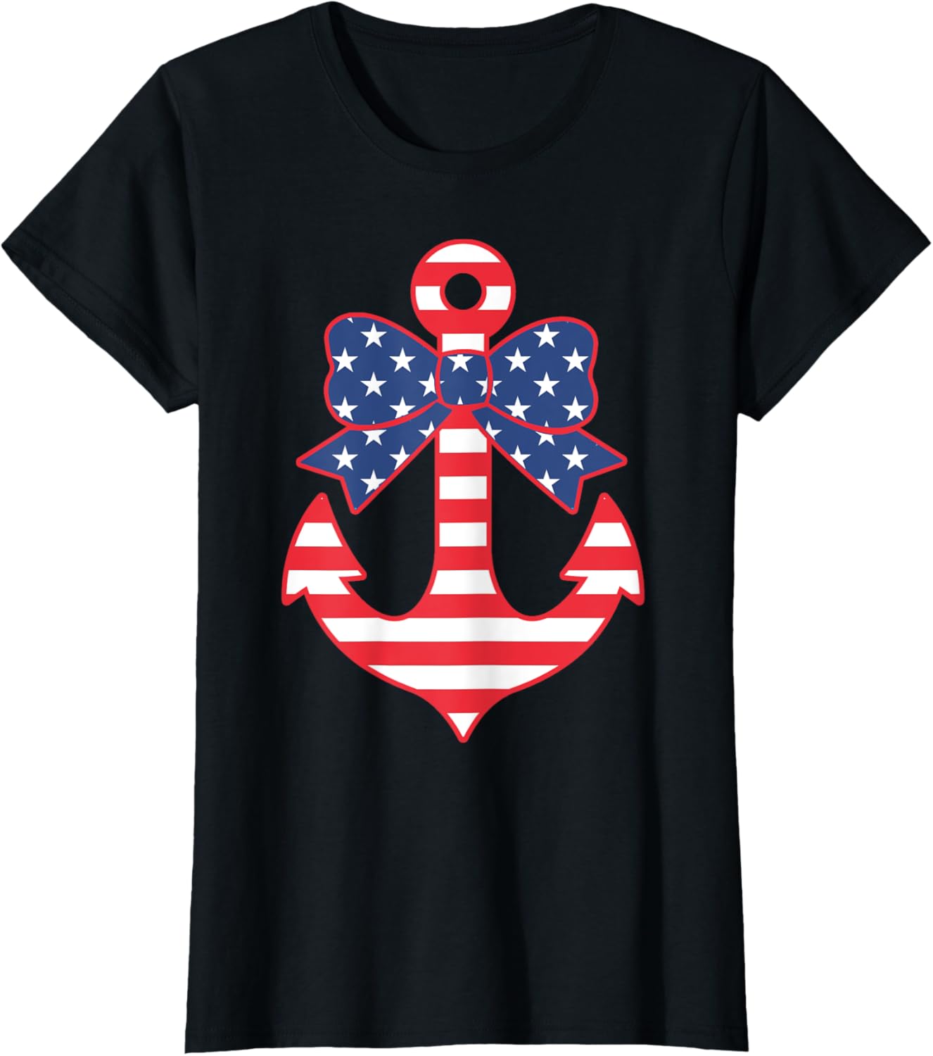 Patriotic Anchor American Flag Bow 4Th Of July
