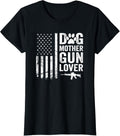 Womens Dog Mother Gun Lover Womens Dogs Owner Pro Guns Usa Flag