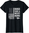 Womens Dogs Guns Messy Buns Funny Womens Usa Pro Gun Dog Lover