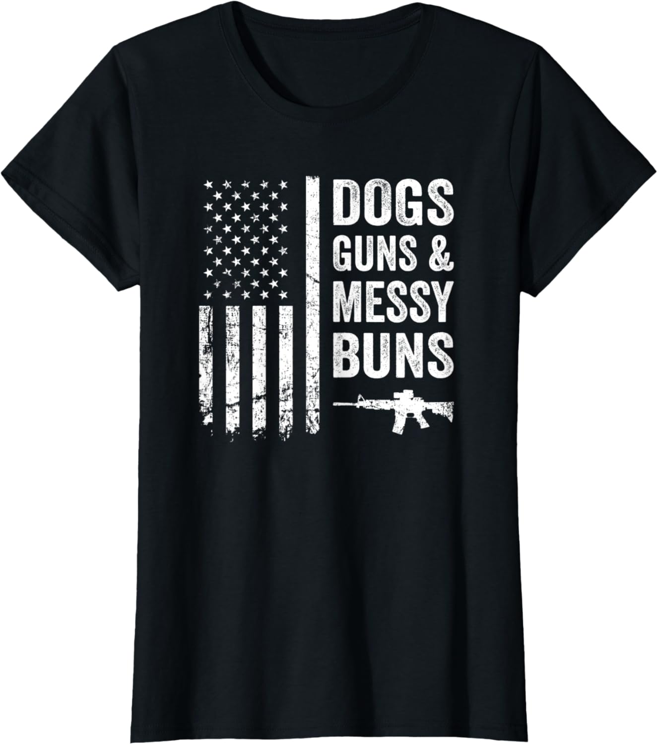 Womens Dogs Guns Messy Buns Funny Womens Usa Pro Gun Dog Lover