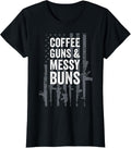 Coffee Guns Messy Buns Womens Pro Gun American Flag
