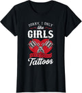Womens Sorry I Only Like Girls With Tattoos Ink Gun Heart