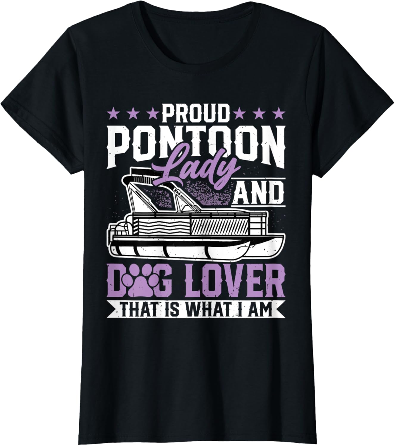 Womens Dog Lover Pontoon Lady Funny Boating Pontooning