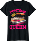 Womens Funny Pontoon Queen Girls Women Summer Pontooning