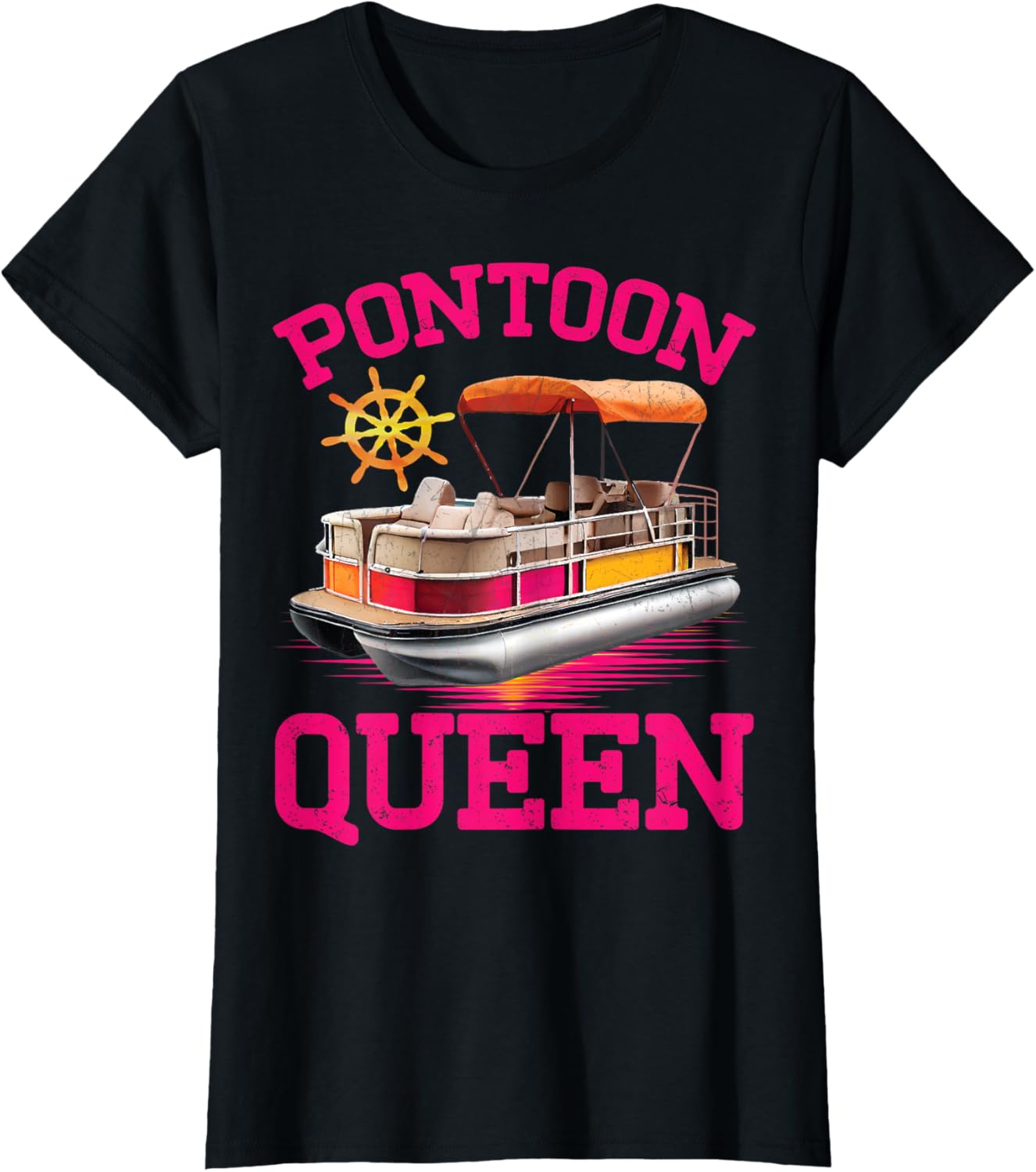 Womens Funny Pontoon Queen Girls Women Summer Pontooning