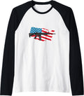 Patriot Usa Flag Gun Tshirt 4Th Of July American Pride Raglan Baseball