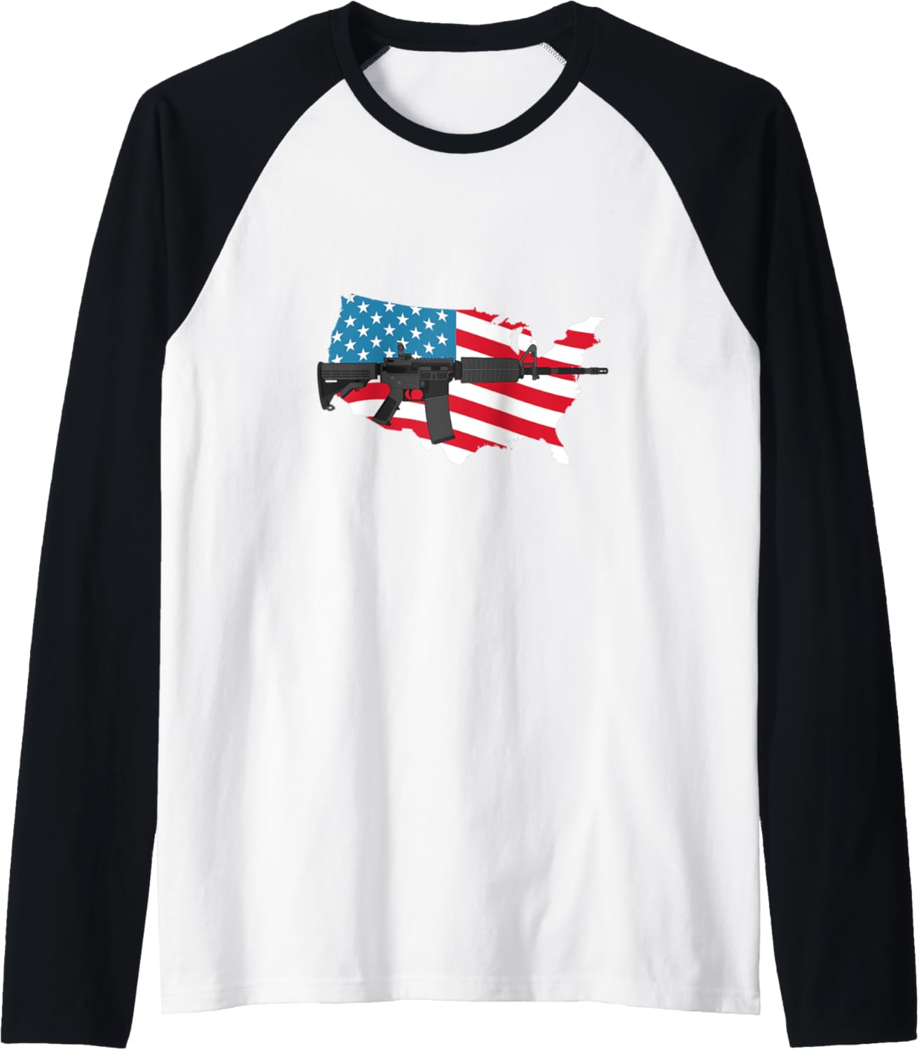 Patriot Usa Flag Gun Tshirt 4Th Of July American Pride Raglan Baseball