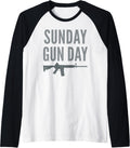 Sunday Gunday T Shirt Gun Owners 2A Raglan Baseball Tee