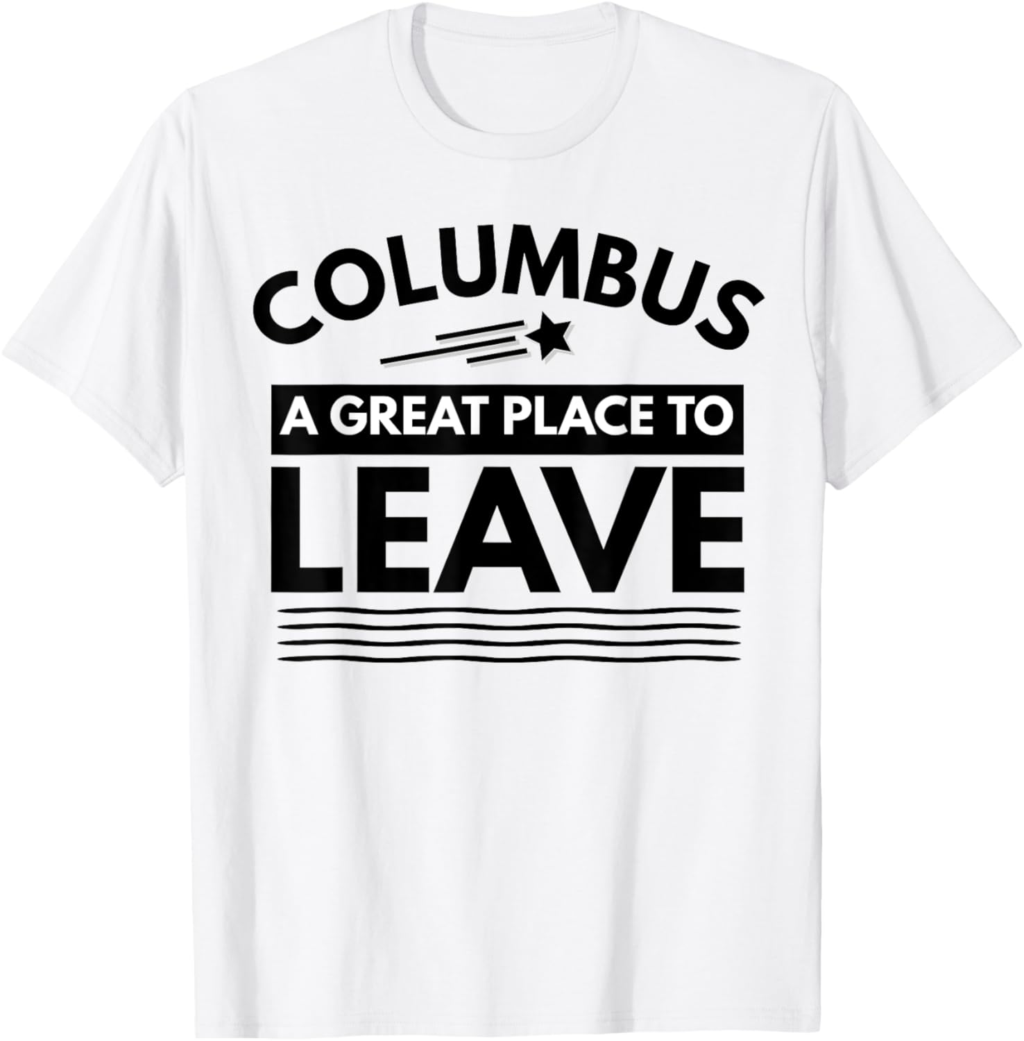 Funny Columbus A Great Place To Leave Columbus Sarcasm Tee