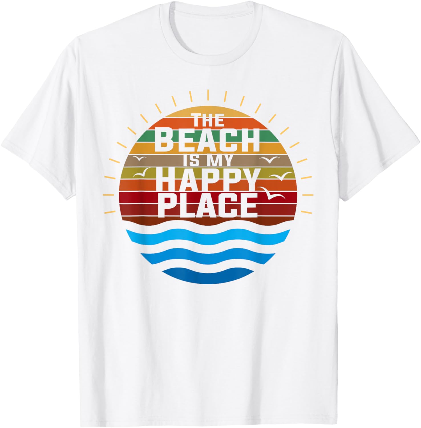 The Beach is My Happy Place Shirt Vacation Summer T-shirt T-Shirt for Men Women Kids