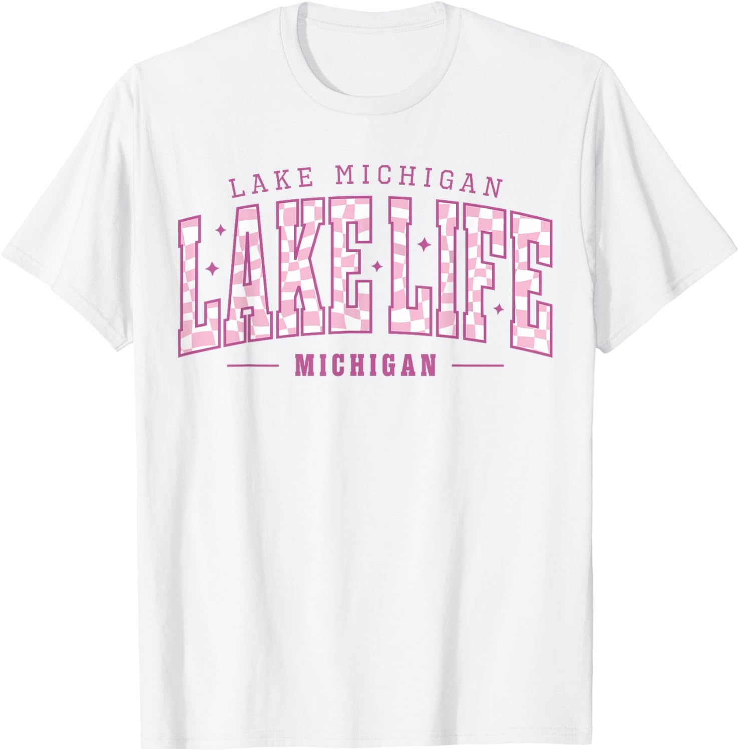 Lake Life Checkerboard Michigan Lake Summer Vacation Babe