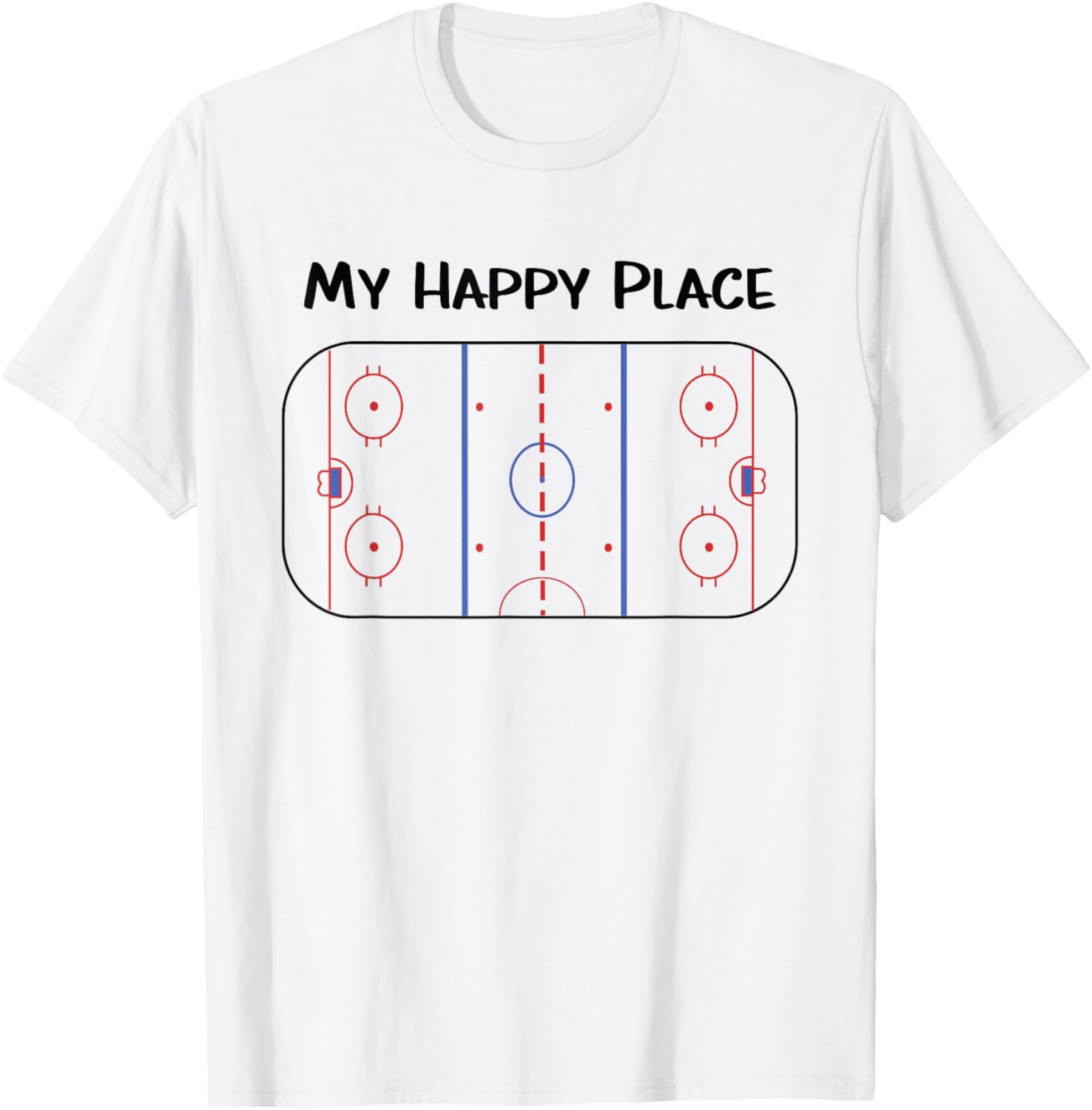 My Happy Place is at the hockey rink short sleeve