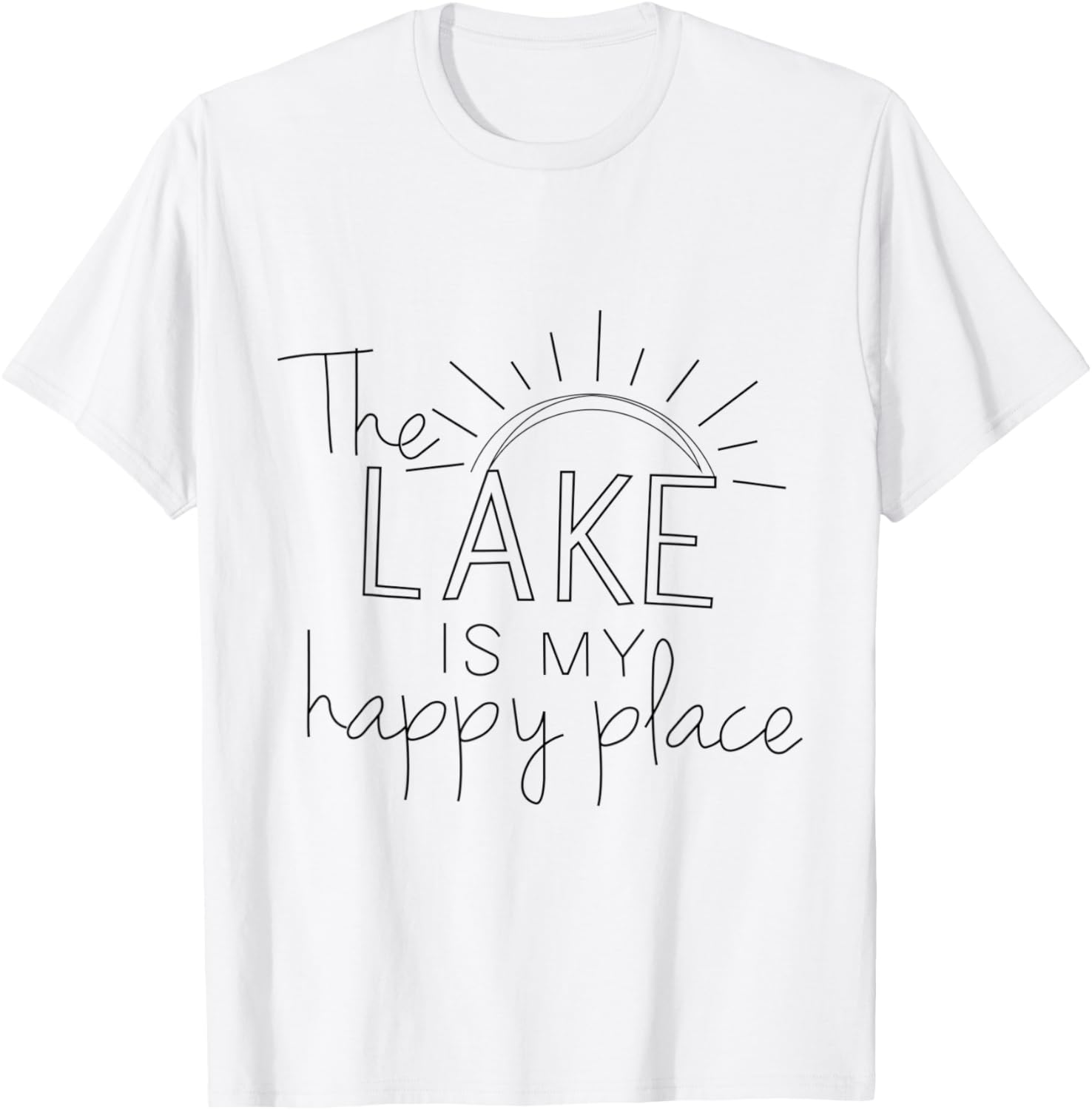 The Lake Is My Happy Place Vacation Saying