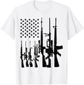 American Flag With Rifles Firearms Stripes Graphic Gun Women Men