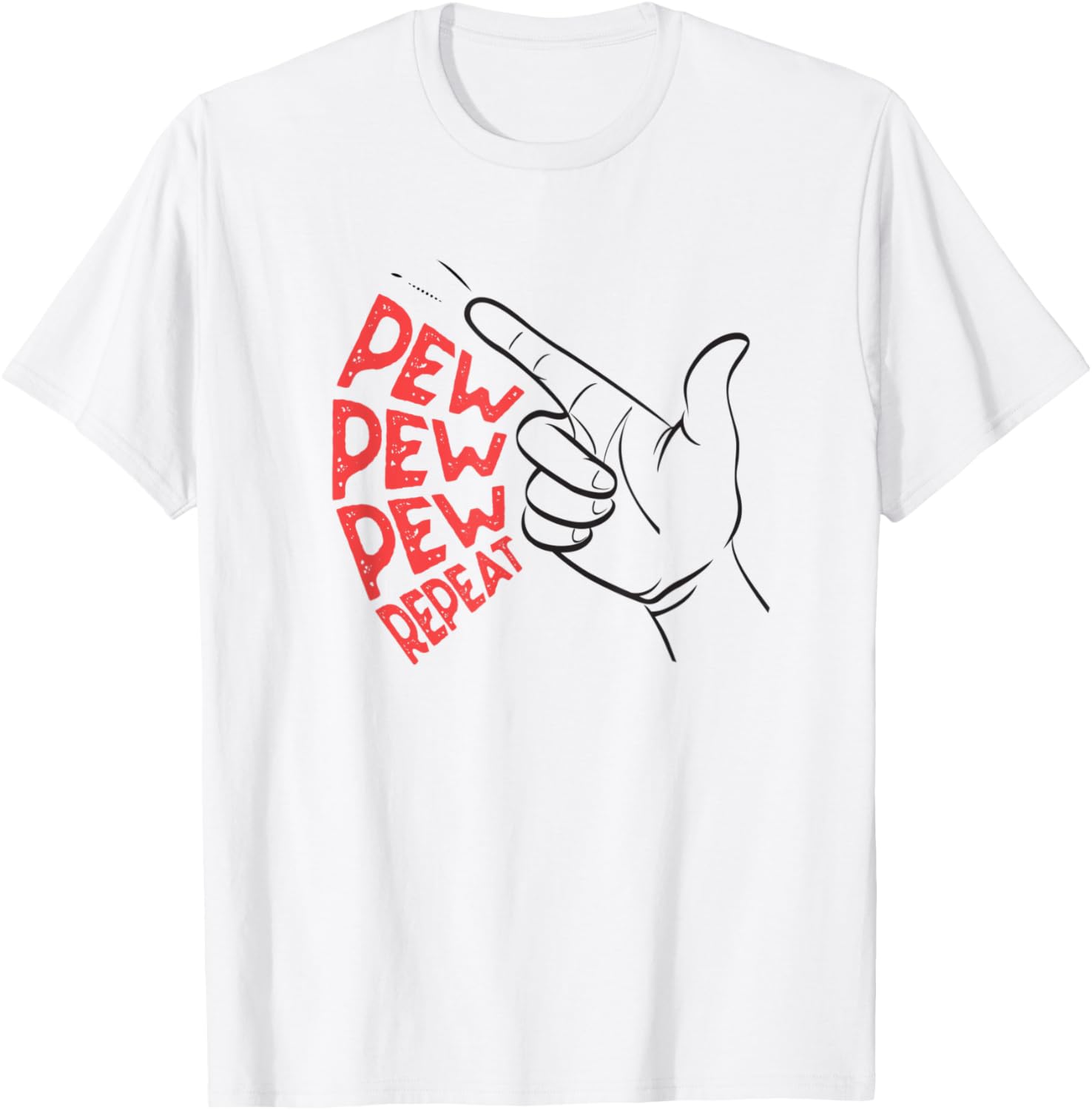 Funny Pew Repeat Pretend Hand Gun Noise
