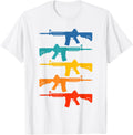 Mens Retro Ar 15 Military Veteran Gun Machine