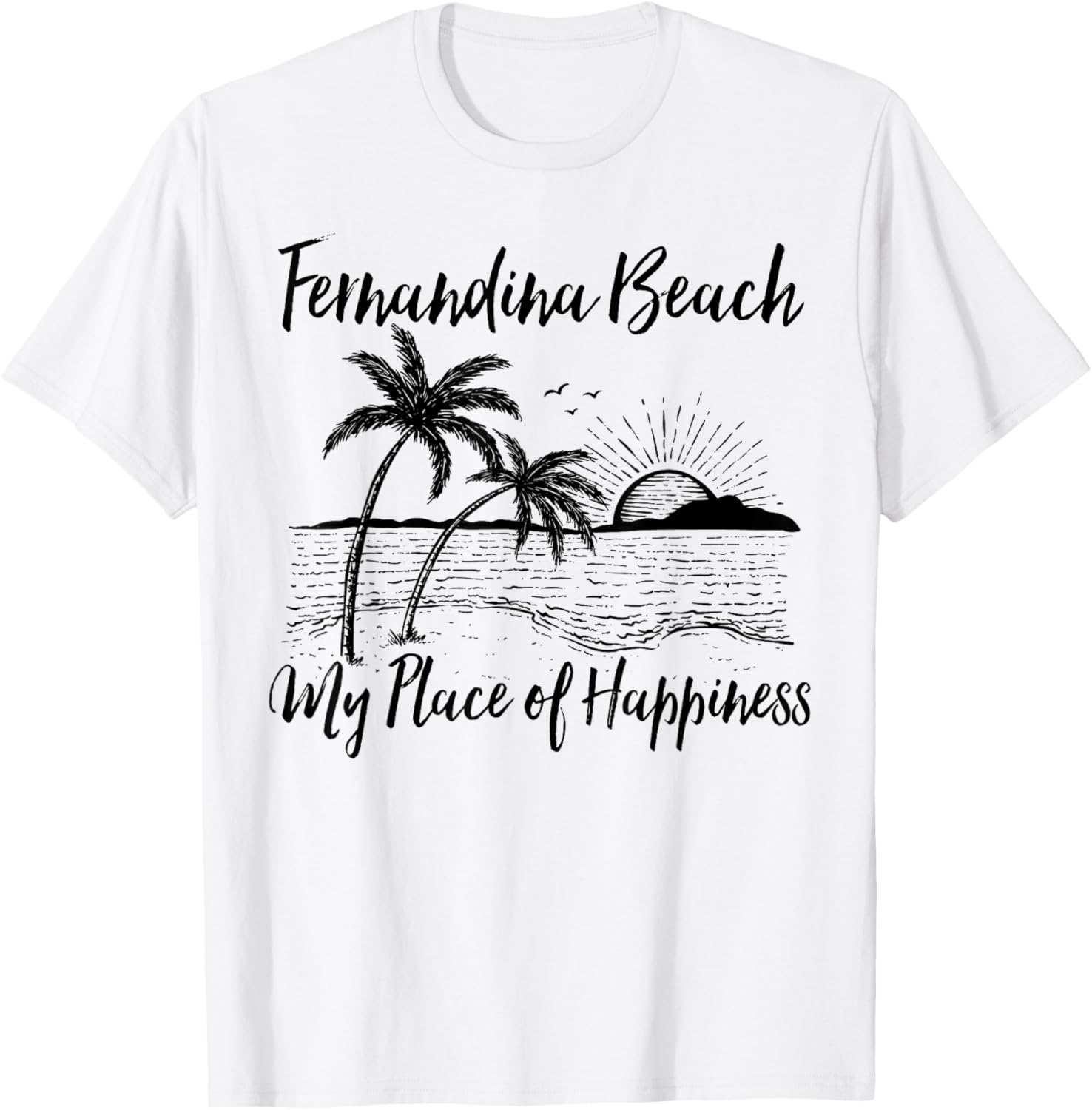 Florida Beach My Place Of Happiness - Fernandina Beach Men Women Kids