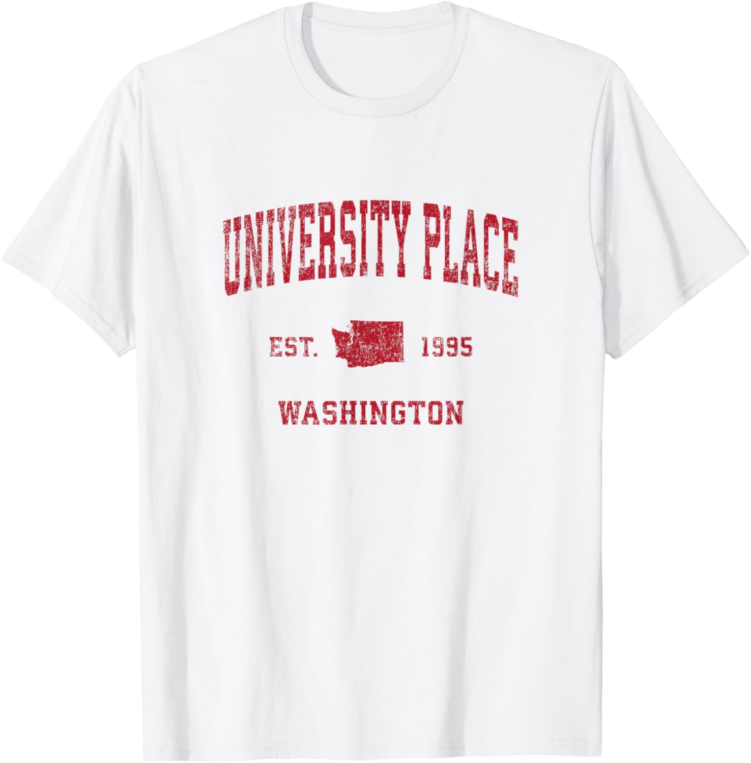 University Place Washington WA Vintage Sports Design Red Pri