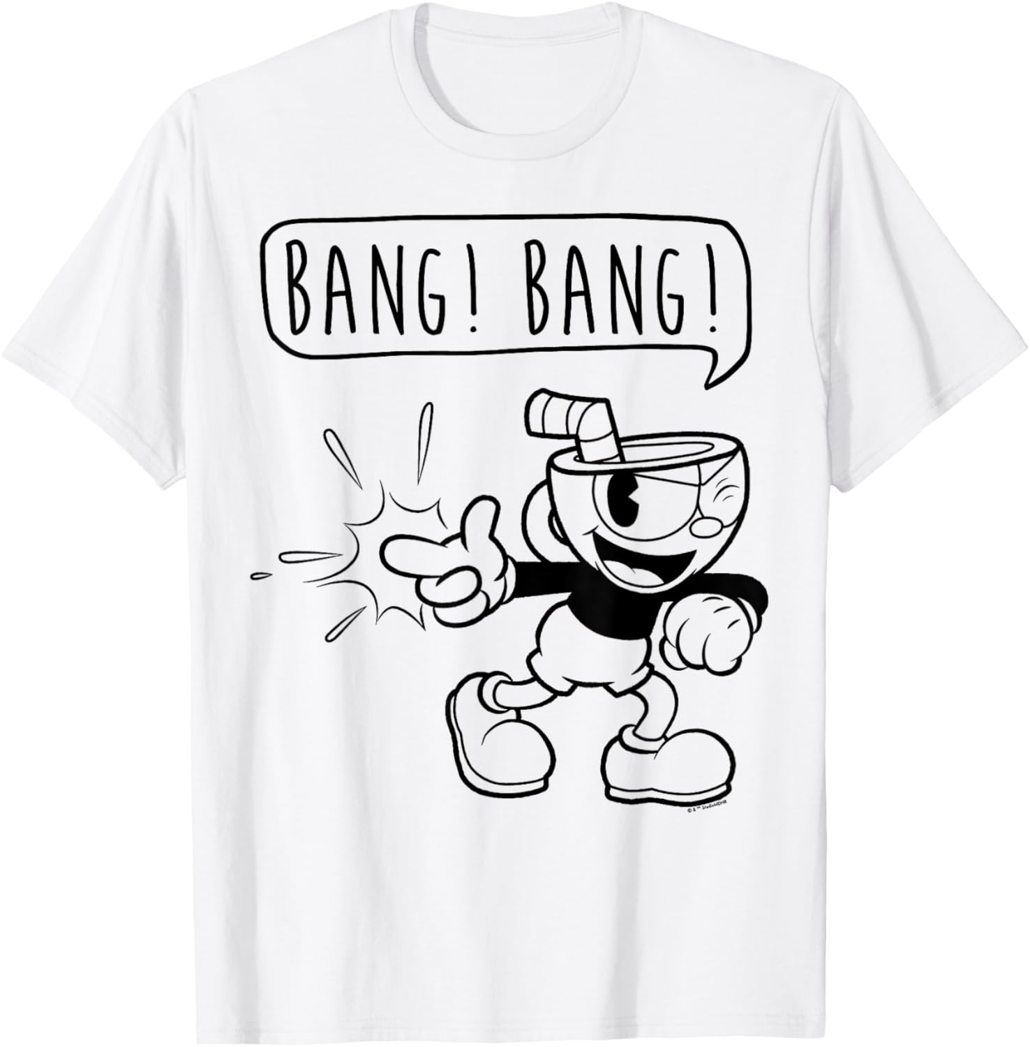 Cuphead Bang Finger Gun Outline