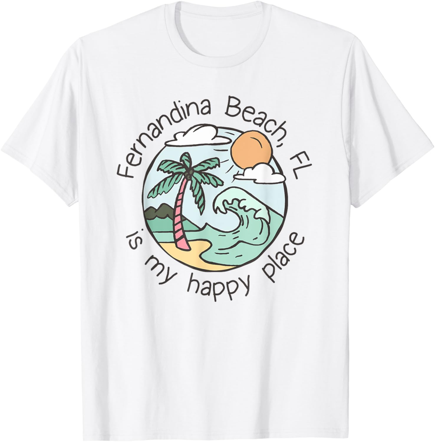Cute Beach Motiv My Happy Place - Fernandina Beach T-Shirt for Men Women Kids