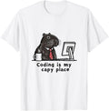 Coding Is My Capy Place Capybara Funny Pun Programmer