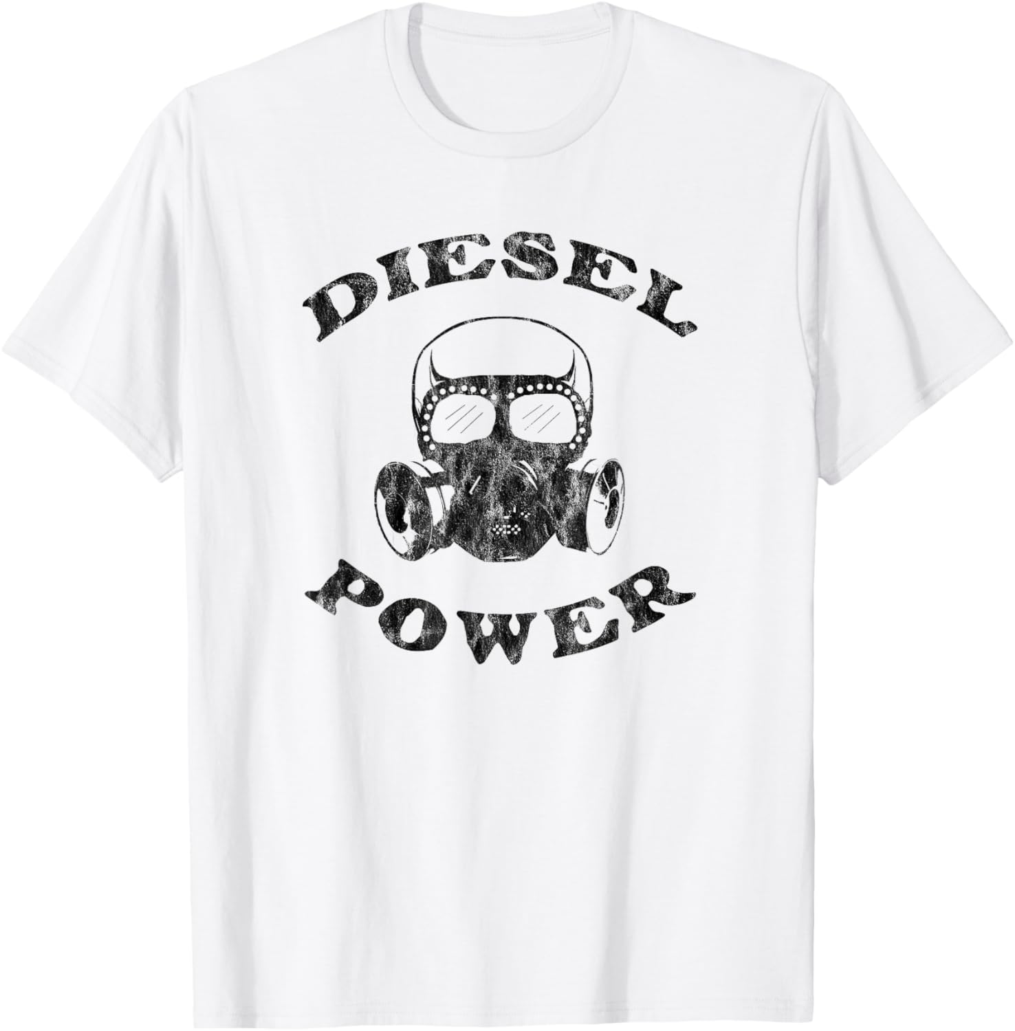 Diesel Power Text Skull Gas Mask Truckers Roll