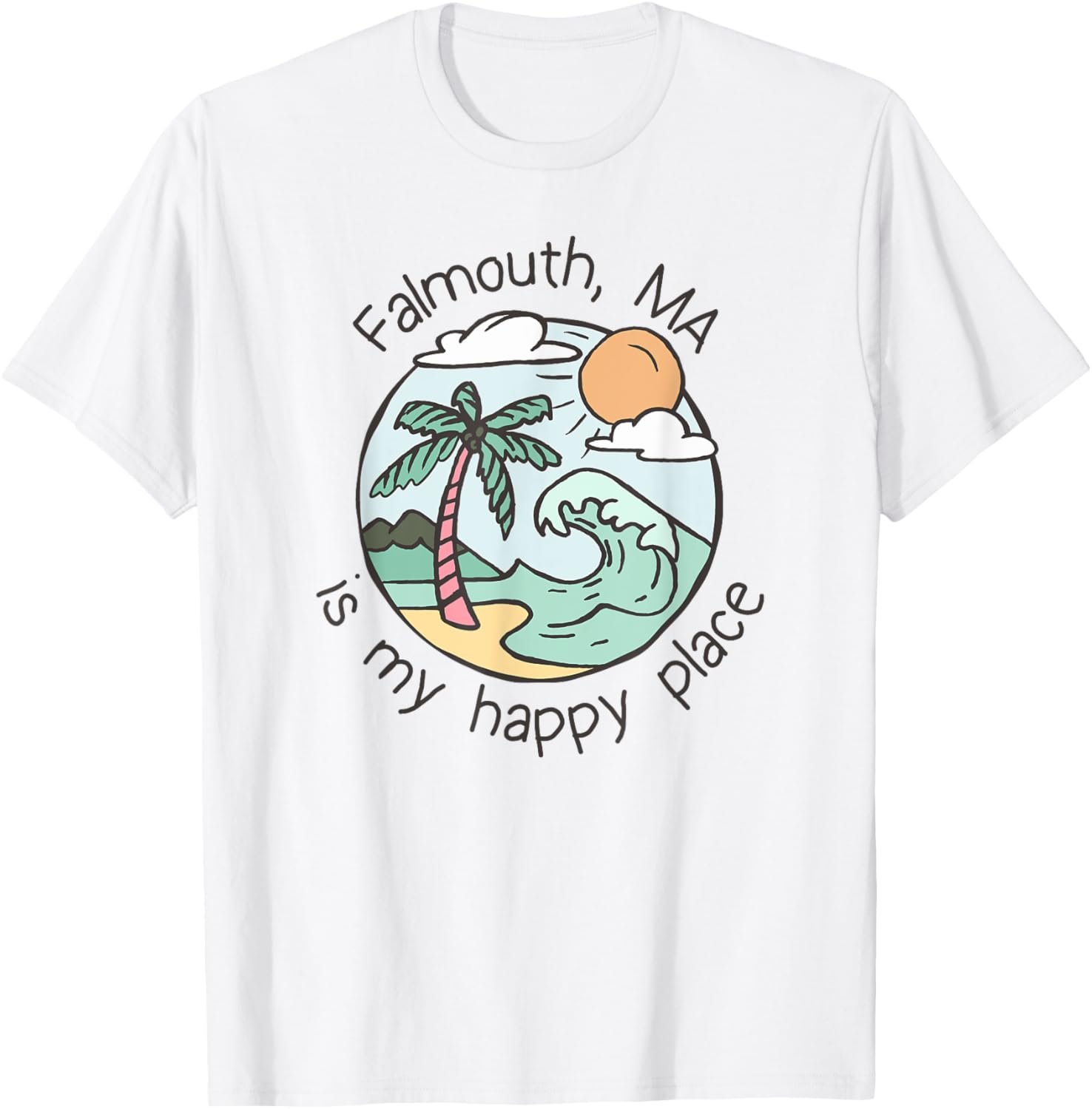 Cute Beach Motiv My Happy Place - Falmouth T-Shirt for Men Women Kids