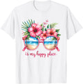 Beach Is My Happy Place Sunglasses Hibiscus Flower Vacation