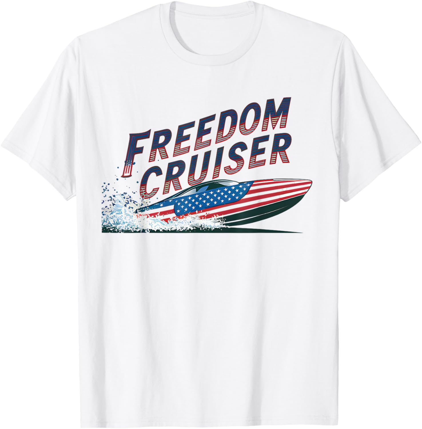 Usa Patriotic Speed Boat Fishing Boat American Flag