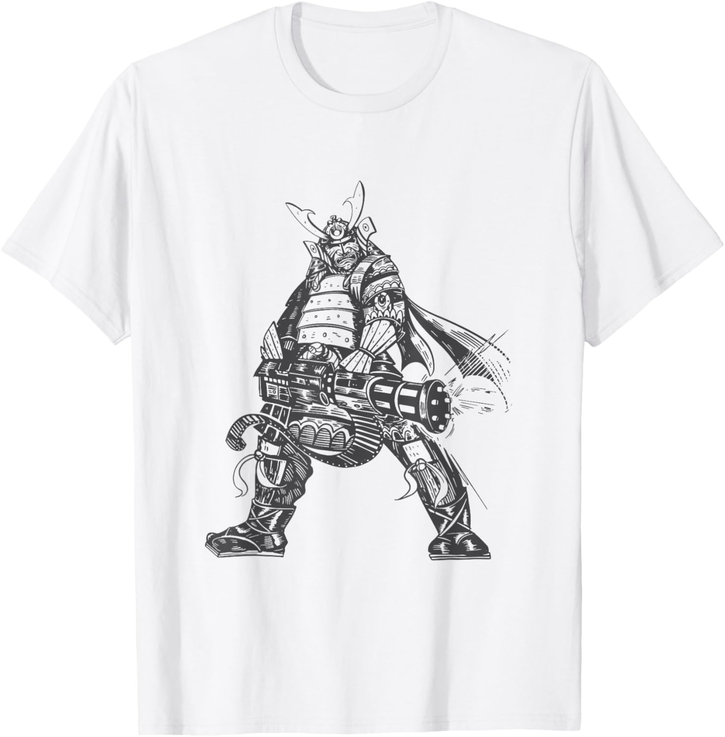 Gattling Samurai Art Print Budo Way Of Warrior Bushido Gun
