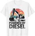 Retro Powered By Diesel Excavator Operator Construction