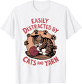 Easily Distracted By Cats And Yarn for Cat Lovers Knitters