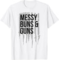 Messy Buns Guns Womens Patriotic Pro Gun Flag Guns