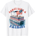 Patriotic Retro July 4Th Pontoon Boat Women