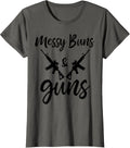 Funny Girl Gun Lover Messy Buns Guns