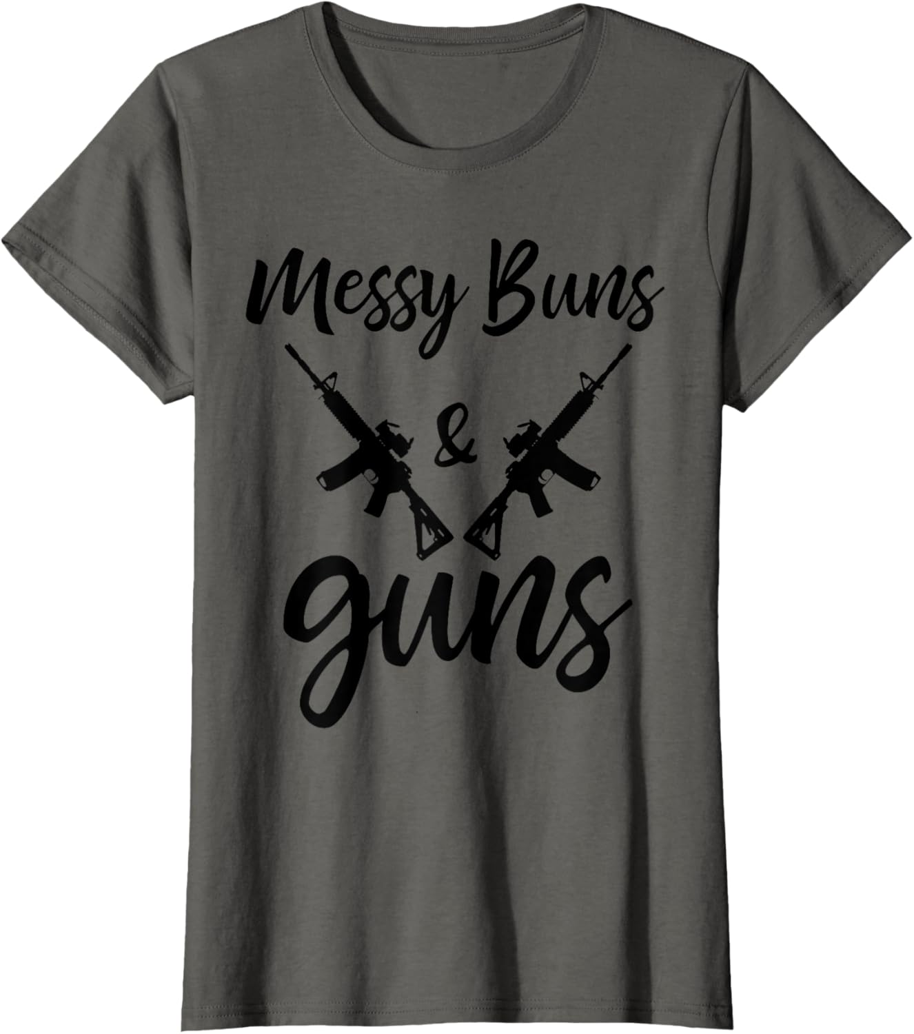 Funny Girl Gun Lover Messy Buns Guns