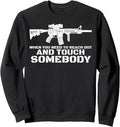 American Flag Machine Gun Rifle T Shirt Men Women Adults Sweatshirt