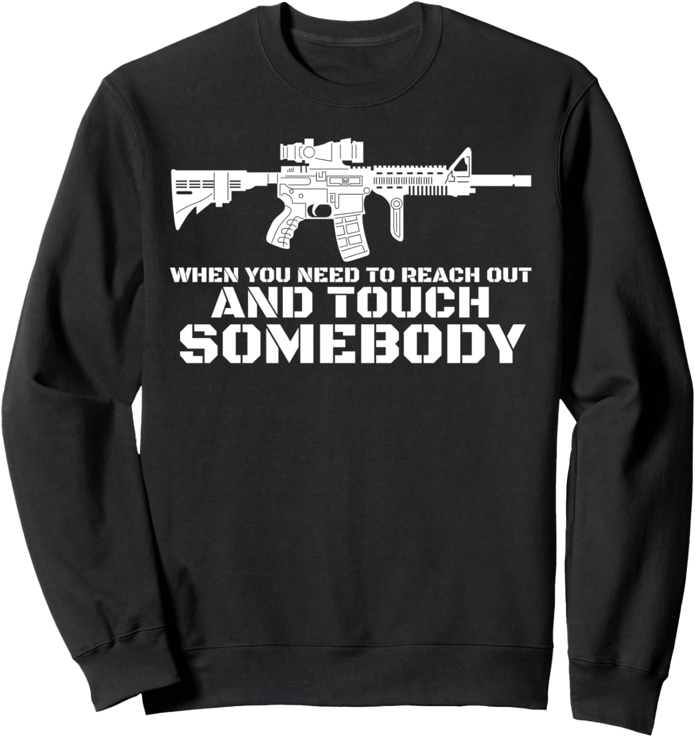 American Flag Machine Gun Rifle T Shirt Men Women Adults Sweatshirt