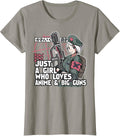 Womens Just A Girl Who Loves Anime Big Guns