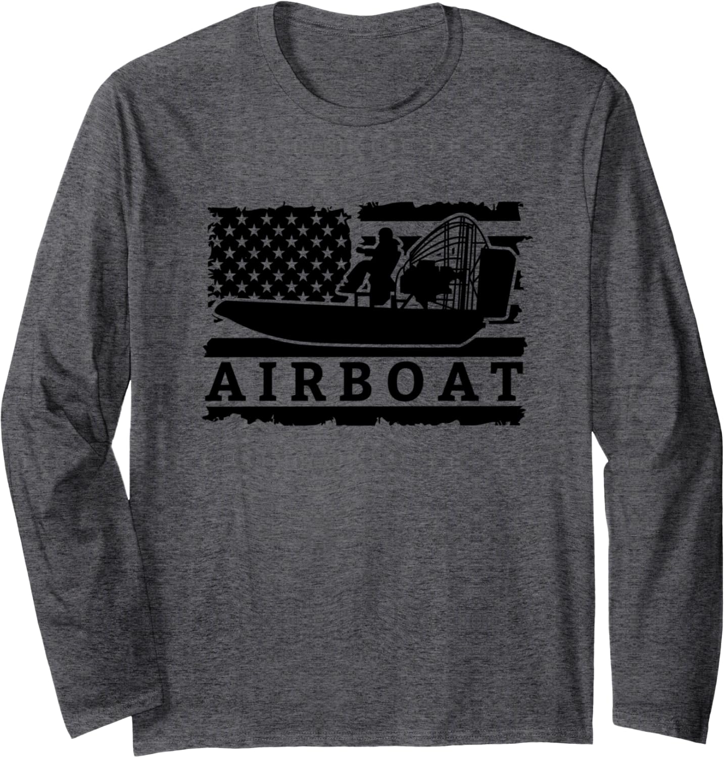 American Flag Usa Patriotic Airboat Airboating Fanboat Long
