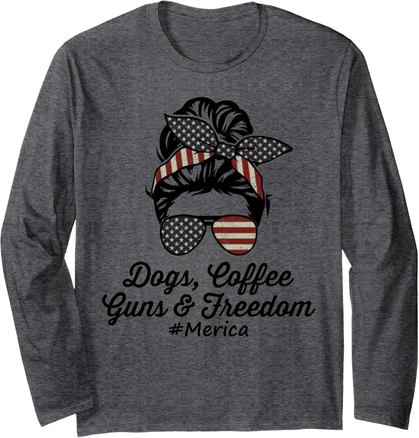 Dogs Coffee Guns Freedom Funny Usa Womens Gun Owner Dog Long Sleeve