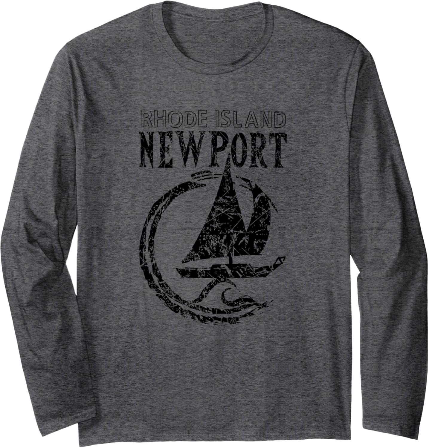 Newport Rhode Island Sailboat Wave Long Sleeve