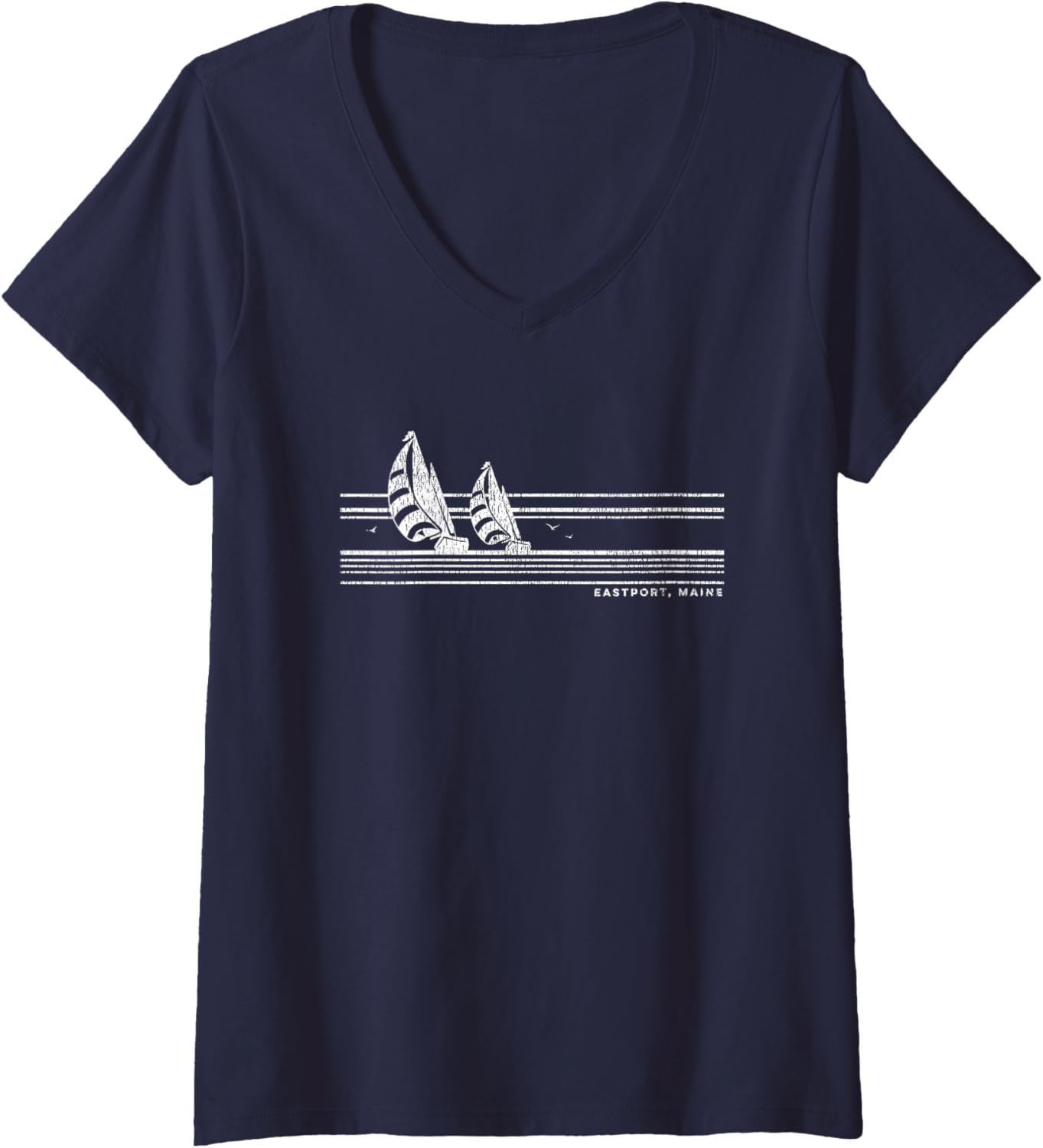 Womens Eastport Me Vintage Sailing 70S Nautical Sailboat