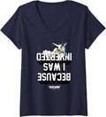 Womens Top Gun Because I Was Inverted White Text Action Movie V